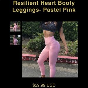 Till You Collapse Pink Heart Booty Leggings